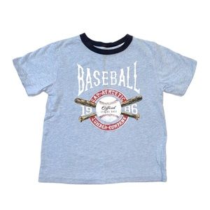 GAP Boy's Blue Baseball Graphic Short Sleeve Shirt Size X-Small 4/5